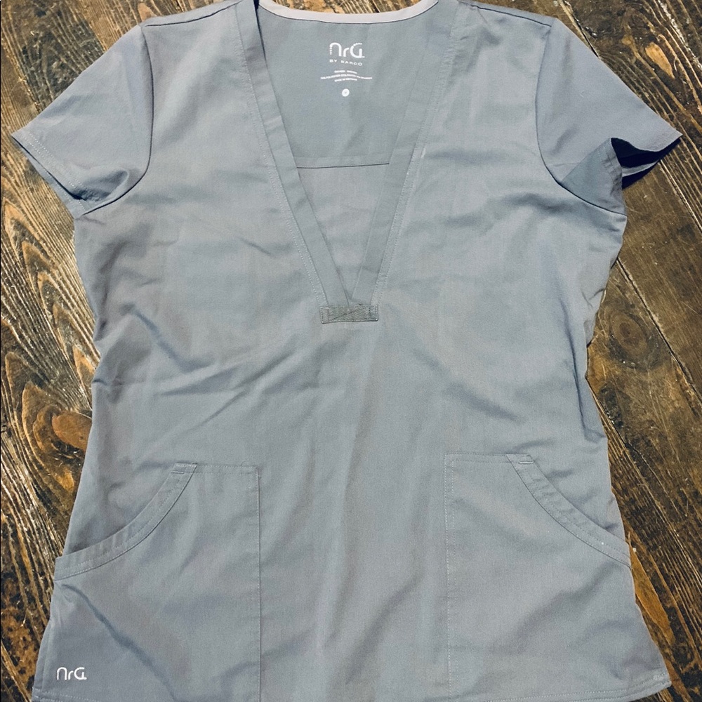 Gray NRG Scrub Top